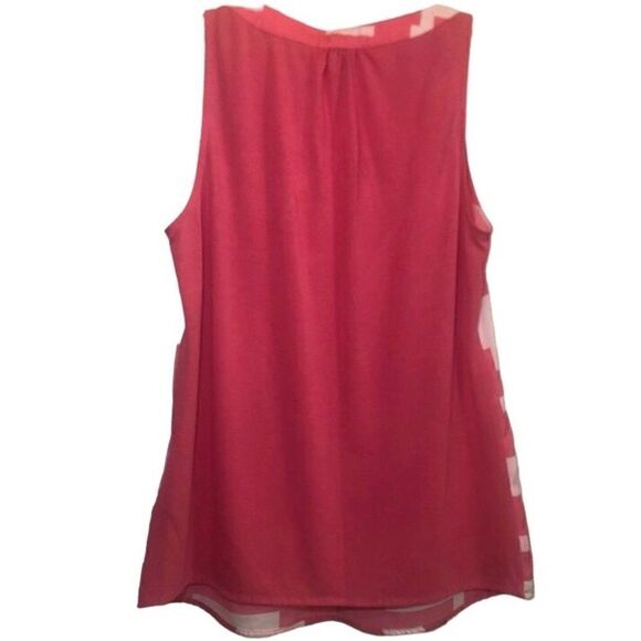 Kenneth Cole Reaction Geometric Sleeveless Top in Hot Pink/White Women’s Medium - Picture 2 of 6
